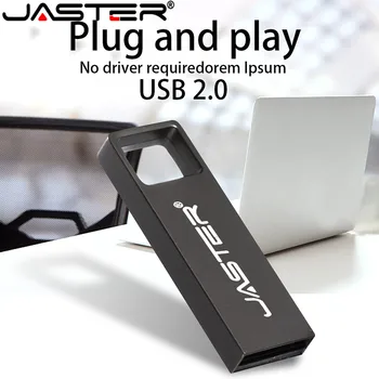 JASTER Nové Keychain Mini Black Metal USB Flash Disk 4 GB 8 GB 16 GB 32 GB, 64 GB Reálne možnosti Flash Disk 2.0 Vlastné LOGO Veľkoobchod