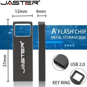 JASTER Nové Keychain Mini Black Metal USB Flash Disk 4 GB 8 GB 16 GB 32 GB, 64 GB Reálne možnosti Flash Disk 2.0 Vlastné LOGO Veľkoobchod