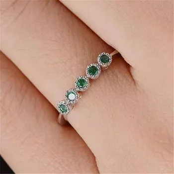 Jednoduché jednoradové Zelený Zirkón Crystal Krúžok pre Ženy Zapojenie Strana Snubné Prstene Strane Šperky Príslušenstvo Veľkosť 6-10