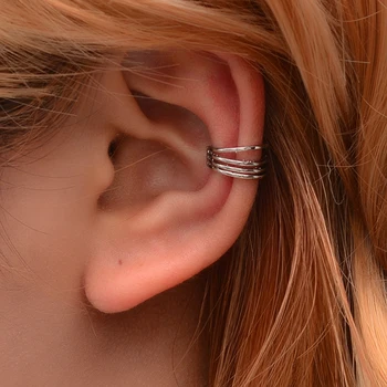 Jednoduché náušnice line ucho, kosti klip ELEGANTNÝ štýl štyri vrstvy, non-prepichnúť ucho klip módne all-zápas ženskej ucho klip módne šperky 11629