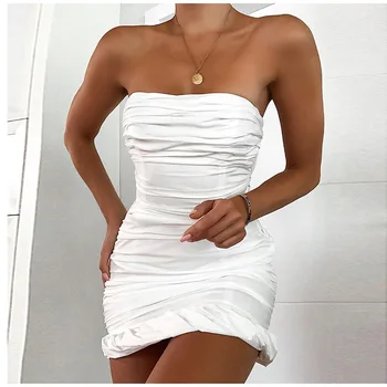 Jeseň 2021 nové módy sexy zadok násobne zábal hrudníka Prehrabať Sukne dámske šaty bielej, ružovej farby pre ženy, oblečenie