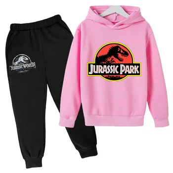 Jurský Dizajn s Kapucňou, chlapec, dievča, Hip Hop Tlač Mikina, Že je všetko ľudovej Park Dinosaur Pulóver dievča Jeseň Teplé Streetwear Oblek
