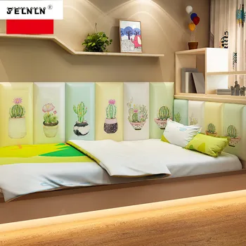 Kaktus vzor detské postele nárazníka spálňa pozadí nálepky na stenu, dekorácie 3d stenové nálepky tatami mäkké steny nálepky