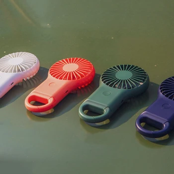 Karabína Fanúšikov USB Nabíjanie Ručné Fanúšikov s 7 Farieb Svetlá Prenosné Malých Fanúšikov C Vzduch Chladnejší Zelená