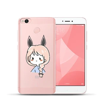 Karikatúra holka transparentné Pre Xiao MI8 Redmi 6 6A 4 4A 4X 5A Note4 4X Mi6 5X A1 Mäkké Silikónové Krytie Coque Mobilný telefón shell
