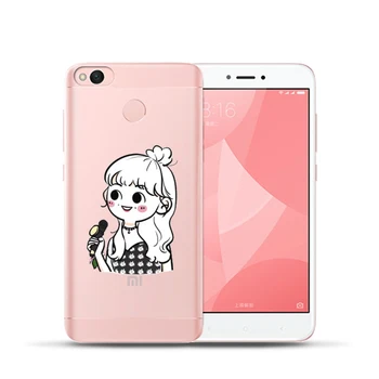 Karikatúra holka transparentné Pre Xiao MI8 Redmi 6 6A 4 4A 4X 5A Note4 4X Mi6 5X A1 Mäkké Silikónové Krytie Coque Mobilný telefón shell
