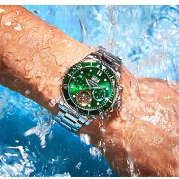 Karneval tourbillon mužov sledovať svetelný luxusné značky mechanické hodinky mužov plné oceľové hodiny reloj nepremokavé relogio montre 2019