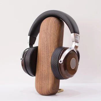 Kashcy Pevnej Drevenej Orech & Mosadze pre Herné Audio-Over-Ear Bluetooth Slúchadlá Slúchadlá Stojan, Držiak na Podporu Hráč