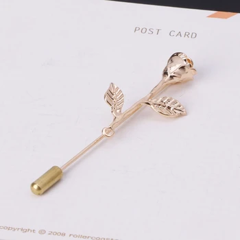 Klasické Zlaté 3D Ruže Kvet Preklopke Kolíky Stick Brošňa pre Vyhovovali Ženy Šperky U2JF 4656