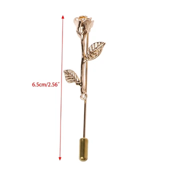 Klasické Zlaté 3D Ruže Kvet Preklopke Kolíky Stick Brošňa pre Vyhovovali Ženy Šperky U2JF