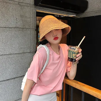 Klobúk dievča leta sky top hat univerzálne slnko klobúk kórejský módne slnečné klobúk veľké odkvapov slnko klobúk beach girl