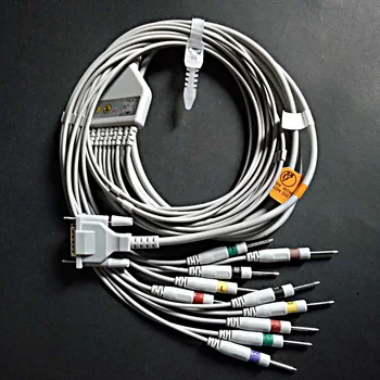 Kompatibilné s 15 kolíkový Mortara EKG monitorovanie ELI 150/250 EKG/EKG 10 viesť kábel,Din 3.0 mm pripojte Elektródy leadwire, IEC alebo AHA.
