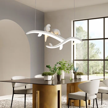 Kreatívne Vták led Svetiel Prívesok Biele závesné svietidlo Pre Reštaurácia, Jedáleň luminaria pendente prívesok lampy svietidlá