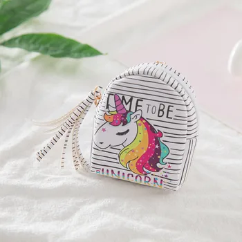 Kreatívne Ženy Jednorožec Peňaženky Mini Taška Pre Digitálnu Tlač Dizajn Strapec Prívesok Rainbow Kôň Mince Kabelku Key Card Taška Veľkoobchod