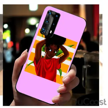 Krásne Afro Dievčatá Telefón puzdro na huawei P40 pro lite P8 P9 P10 P20 P30 psmart 2017 2018 2019