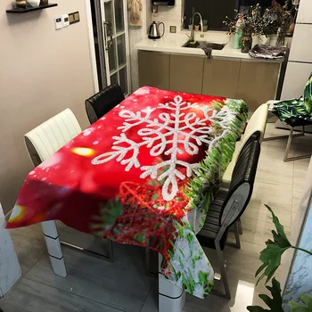 Krásne Vianočné Dekorácie Obrus Oilproof Nepremokavé Obdĺžnikový Stôl Handričkou Praktické Obrus pre Vianočná Večera