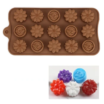 Kvet Silikónové Čokoláda, Formy na Pečenie Cake Zdobenie Formy BakewareTools Candy Gummy Zásobník na Formy na Pečenie