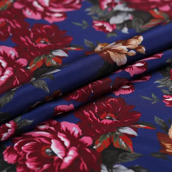 Kvetina tlače hodvábny krep de chine textílie letné oblečenie čínsky hodváb textílie krepové hodvábna tkanina veľkoobchod hodvábnej látky