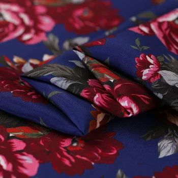 Kvetina tlače hodvábny krep de chine textílie letné oblečenie čínsky hodváb textílie krepové hodvábna tkanina veľkoobchod hodvábnej látky