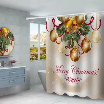 Kúpeľňa Sprchový Záves Vianočné 3D Digitálna Tlač Dovolenku Dekorácie-Prvky, Kúpeľňa Base Wc Rohože HOT 35699