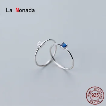 La Monada USSize6-8 Štvorcových Prst Ženy Krúžok 925 Sterling Silver Minimalistický Prstene Pre Ženy 925 Silver Jemné Jewerly Krúžky Žena
