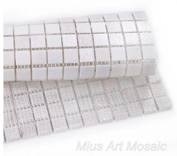 Lacné výrobnú cenu čisto biely mix dúhové biele sklenené mozaikové dlaždice DIY tapety pre sprchou izba kúpeľňa deco 53263