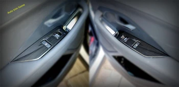 Lapetus Dverí Rukoväť Držiak na Okno, Výťah Tlačidlo Spínača Kryt Trim 4 Ks vhodné Na Jaguar E-tempo E tempo 2018 - 2020 Uhlíkové Vlákna ABS