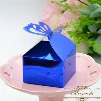 Laserom rezané papiera v remesiel motýľ indická svadba prospech sladké krabičky na darčeky