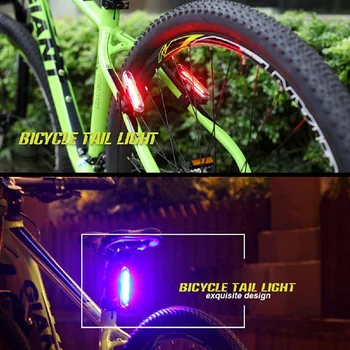 LED Bicykel zadné Svetlo Red & Blue USB Nabíjateľné Nepremokavé Super Svetlé Viacúčelový Núdzové Svetlo