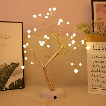 LED Nočné Svetlo Mini Vianočný Stromček Medený Drôt Garland Lampa Pre Domáce Deti Spálňa Decor Rozprávkových Svetiel Dovolenku osvetlenie ZM1113 74236