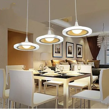 LED reštaurácia svetlá reštaurácia lustre tri moderné jednoduché kolo obývacia izba, jedáleň, bar stôl jedálenský stôl luster