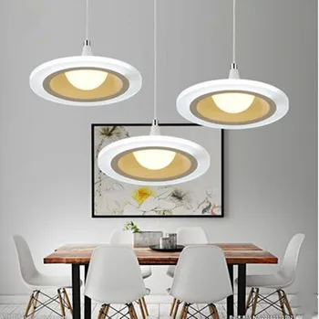 LED reštaurácia svetlá reštaurácia lustre tri moderné jednoduché kolo obývacia izba, jedáleň, bar stôl jedálenský stôl luster