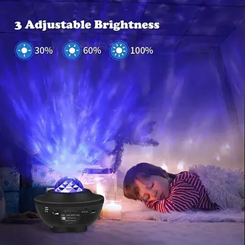LED sky Galaxy Star Projektor Diaľkové Bluetooth music box prehrávač farba dovolenku Osvetlenie Lampa USB rechargable, Hviezdna noc lampa