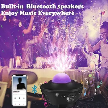 LED sky Galaxy Star Projektor Diaľkové Bluetooth music box prehrávač farba dovolenku Osvetlenie Lampa USB rechargable, Hviezdna noc lampa