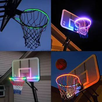 LED Solárny Snímač-Aktivované Svetelné Pásy Basketbalová Obruč Rim Prílohu Pomáha Strieľať V Noci Kôš Hoop Lampa