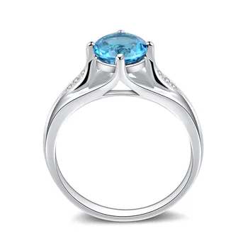 Leige Šperky Swiss Blue Topaz Krúžok Modrý Drahokam, Jemné Šperky, Svadobné Zásnubné Prstene pre Ženy Mincový Striebro 925 23623