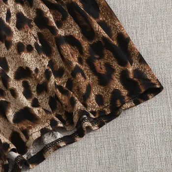 Leopard Tlač spodné Prádlo, spodná Bielizeň, Hodváb Sleepwear Nightdress Pyžamo Saténová Čipka V-Neck Pyžamá bez Rukávov Camis Top a Šortky Nastaviť