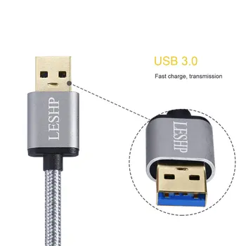 LESHP Kovovým plášťom Nylon Pletená Ľahký Odolný Bezpečné Veľký Prúd USB3.0A na USB Typ-C Nabíjanie Údaje Nabíjačku 1M Kábel