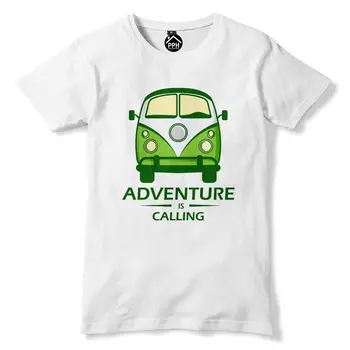 Letné Krátke Rukávy Bavlna T-Shirt Dobrodružstvo Volá T Shirt Campervan Top Geek Surfer Rad Festivalbasketball Tričká 5199