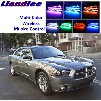 Liandlee Auto Neon Color-Zmena Svetlo Atmibient Vnútri Footwell Svetlo Pre Dodge Nabíjačku 2006~ 32