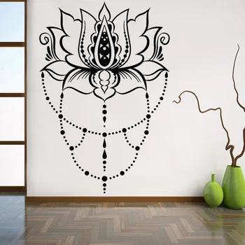 Lotus Samolepky Na Stenu Yoga Studio Art Decor Hinduistickej Symbol Abstraktné Kvet Vinyl Stenu Spálne Dekorácie, Doplnky Z499