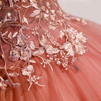 Luxusné dlhý rukáv, ružová, plesové šaty, dráma fáze Šaty Kostým Victoria márii Antoinette Belle opera 37618