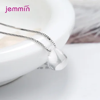 Luxusné Jednoduché Kvapka Vody Prívesok Náhrdelníky 925 Sterling Silver Priehľadný Kryštál Náhrdelník Kórejský Trend Šperky Darček K Narodeninám