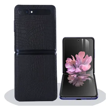 Luxusné Kožené Ochranná Fólia pre Samsung Galaxy Z Flip Zložiť Telefón Príslušenstvo Rýchle Uvoľnenie Skladací Telefónu Zadný Kryt Film