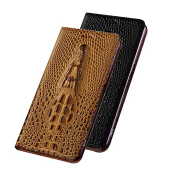 Luxusné Krokodíla pravej kože magnetické telefón puzdro pre Xiao Mi9 Pro/Xiao Mi9 Lite/Xiao Mi9 SE phone bag je v slote karty držiteľ