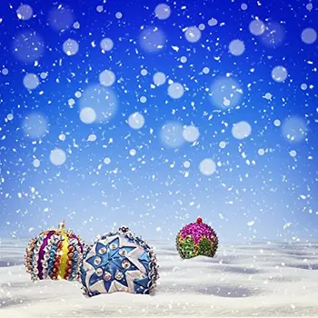 Lyavshi fotografie pozadie modré snowflake bokeh halo dot zimné, Vianočné pozadia originálny design vinyl tkaniny tkaniny