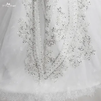 LZ201 Morská víla Šaty Čipky Lištovanie Crystal Šaty Sequined Svadobné Šaty 17012