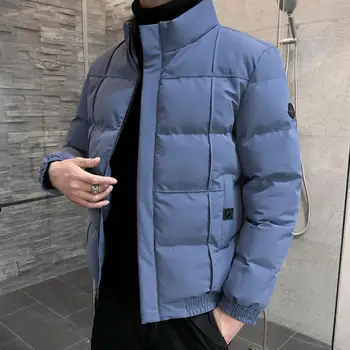 M - 4XL 2020 Jeseň Zima Mužov Tepelnej jednofarebné Sako Outwear Bežné Prešívaný Windbreaker Teplé Tenký Kabát Vysokej Kvality