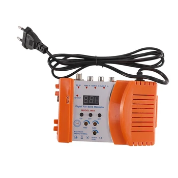 M69 Profesionálne Digitálne VHF UHF RF Modulátor AV na RF AVto TV Converter Adaptér(Orange EÚ Zástrčky)