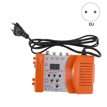 M69 Profesionálne Digitálne VHF UHF RF Modulátor AV na RF AVto TV Converter Adaptér(Orange EÚ Zástrčky)